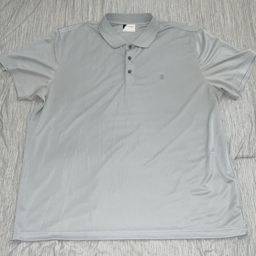 IZod golf polo, gray, XXL